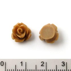 Resin, Rosen, Hellbraun, 10,5x6,8 mm, 2 Stk.