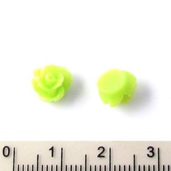 Resin, Rosen, limegr&uuml;n, 7x5 mm, 4 Stk.