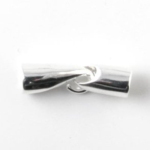 Hakenverschluss, silberfarben, mit 7/5 mm Endverschluss, 1 Set