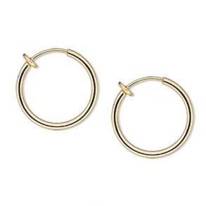 Kreolen Clips vergoldetes Messing, Durchmesser 17 mm, 2 Stk.