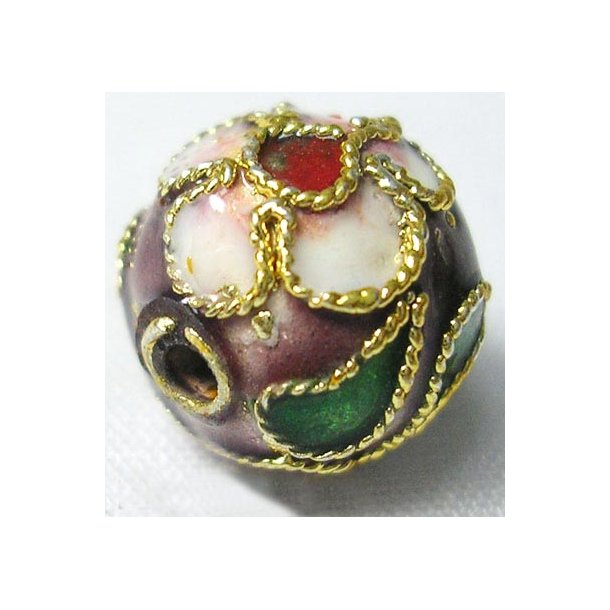 Cloisonn&eacute;&nbsp;Perlen,&nbsp;lila, rund&nbsp;10 mm, 2 Stk.