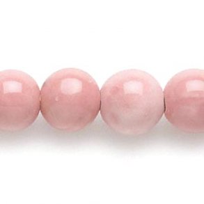 Ceramic beads, pink, round, ca. 13mm, 4pcs.