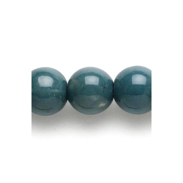 Keramikperlen, blau, rund, ca.17 mm, 2 Stk.