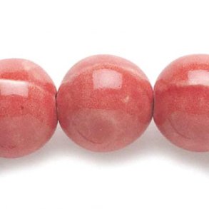 Keramikperlen, koralle, rund, ca. 19 mm, 2 Stk.