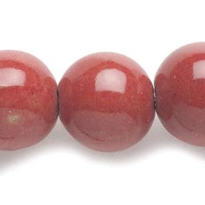 Ceramic beads, deep red, round, ca. 20mm, 2pcs.