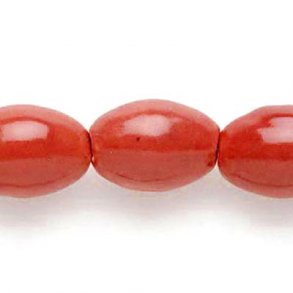 Ceramic beads, oval, round, red, 17x14mm, 2pcs.