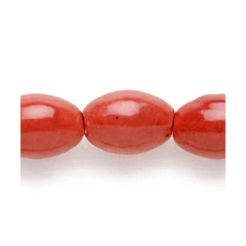 keramik perle, oval rund r&oslash;d, 17x14 mm, 2 stk