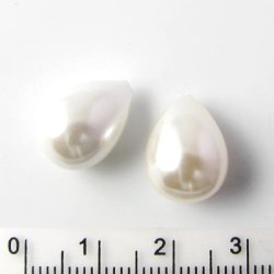 Shellpearls, Tropfen, naturwei&szlig;, 18x14 mm, angebohrt, 1 Stk.