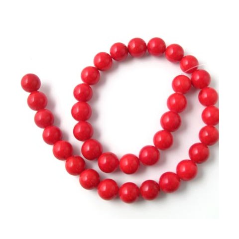 Candy jade, entire strand of beads, red, 12mm, 33pcs.