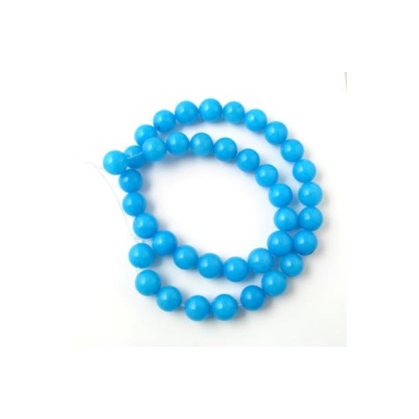 Candy-Jade, ganzer Strang, blau, rund, 10 mm, 39 Stk.
