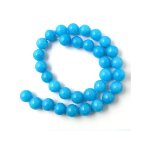 Candy jade, entire strand of beads, 33pcs., light blue, 12mm.