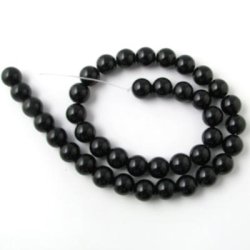 Candy-Jade, schwarz, rund, 12 mm, 6 Stk