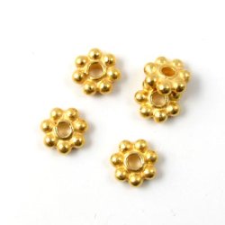 Vergoldetes Sterlingsilber, Blumen, Durchmesser 7 mm, 2 Stk.