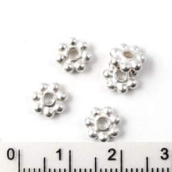 Blumen, Sterlingsilber, Durchmesser 7 mm, 2 Stk.