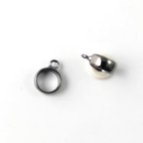 Bandring, rund, oxidiertes Silber mit Öse, Lochgröße 5 mm, 1 Stk