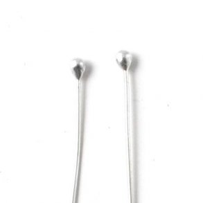 Nietstifte mit 2 mm Kugel, Sterlingsilber, 45x0,5 mm, 10 Stk