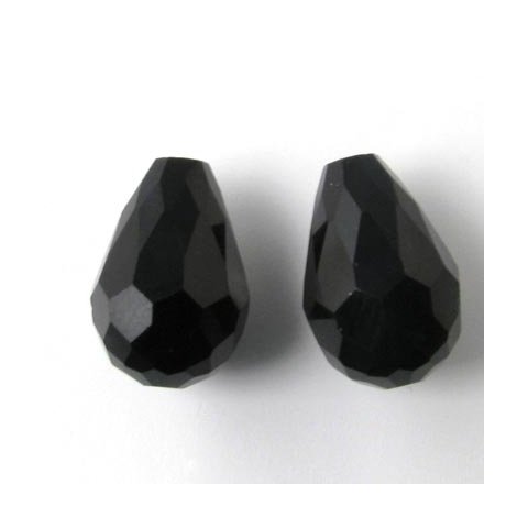 Glass bead, faceted teardrop, 18x12mm, 2pcs.