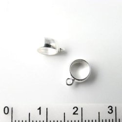 Bandring, rund, blank, Silber mit &Ouml;se, Lochgr&ouml;&szlig;e 6,5 mm, 1 Stk