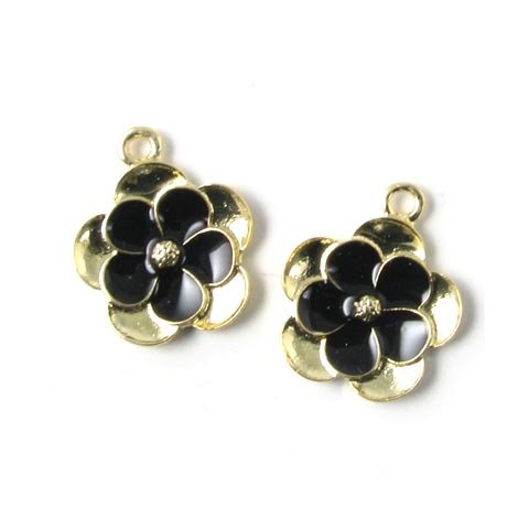 Buttercup, two-piece gilded/black, 1 eye, 16mm, 2pcs.
