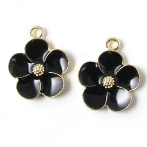 Buttercup, gilded/black, 1 eye, 16mm, 2pcs.