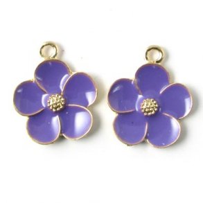 Buttercup, gilded/purple, 1 eye, 16mm, 2pcs.