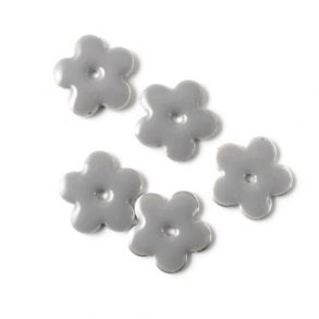 Emalje, gr blomst, fs, hul i midt, 12 mm, 4stk
