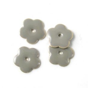 Emalje, gr blomst, fg, hul i midt, 14 mm, 4 stk