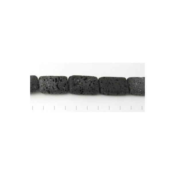 Lava-Perle, abgerundet, viereckig, ca. 25x18x10 mm, 4 Stk.