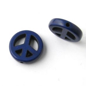 Peace-Zeichen, synthetischer Howlint, dunkelblau, 4 Stk.