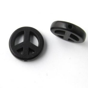 Peace-Zeichen, synthetischer Howlint, schwarz, 4 Stk.