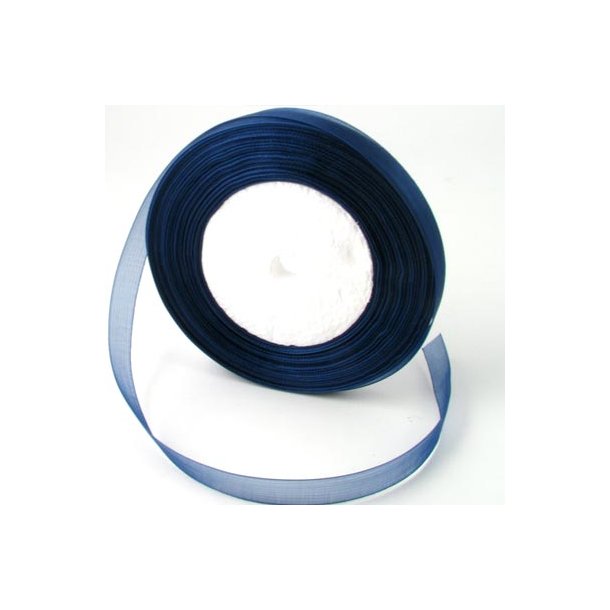 Organzaband, dunkelblau, 10 mm breit, 2 Meter