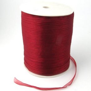 organza ribbon, burgundy, width 8mm, 2m