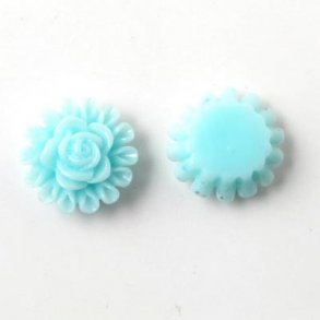 Resin, Rosenkränze, helltürkis, 12x5 mm, 4 Stk.