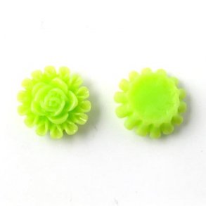 Resin, Rosenkränze, hellgrün, 12x5 mm, 4 Stk.