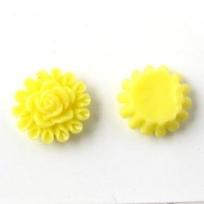 Resin, Rosenkränze, gelb, 12x5 mm, 4 Stk.