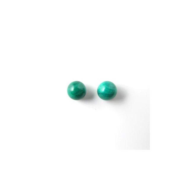 Echter Malachit, runde angebohrte Perle, 6 mm, 2 Stk.