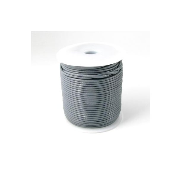 Lederband, grau, Starke 2 mm, 2 m