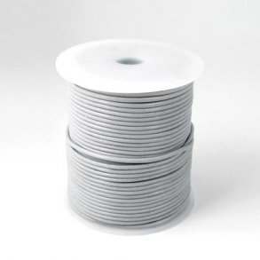 Leather cord, complete reel, light grey, 3mm, 25m