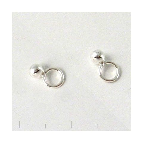 Endedup, slv, lukket med stort je, slv, 4 mm, 2 stk