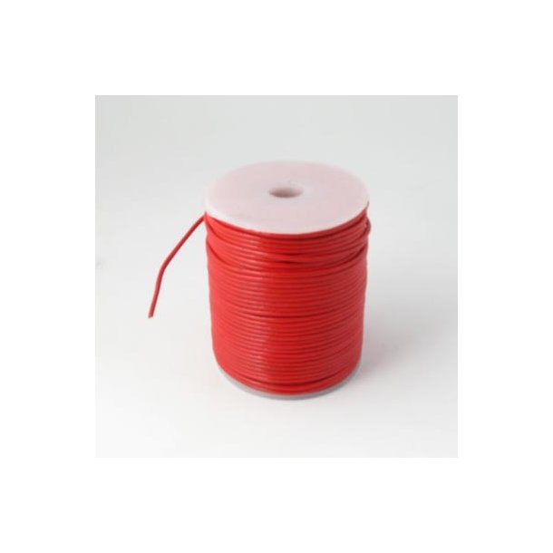 Leather cord, red, on spool, 1,5mm, 25m