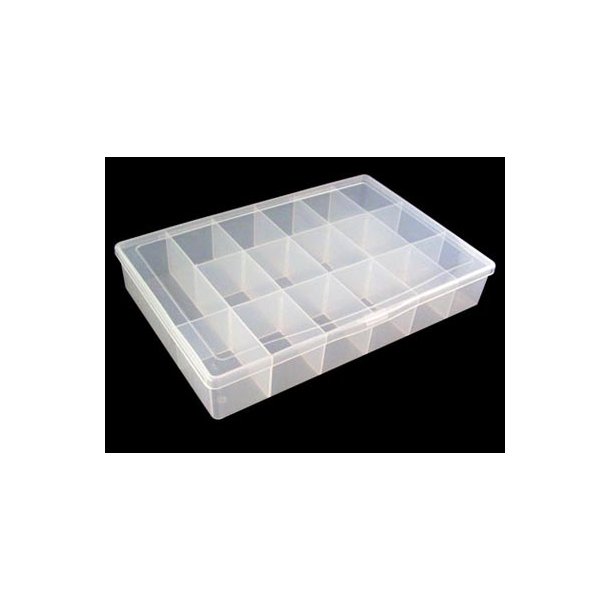 Organizer box for beads with 17 compartments, 27x18x4.5cm, 1pc.