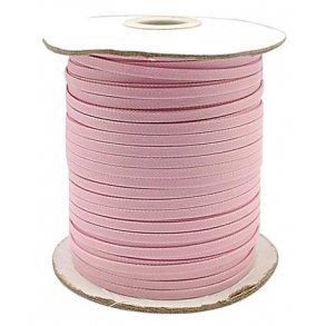 Wachsimprägniertes Nylonband, breit, flach, rosa, 4 mm, 1 m