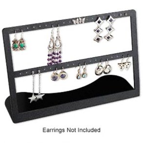 Schmuckständer, schwarz, Acryl, 2 Reihen, 230x150x85 mm