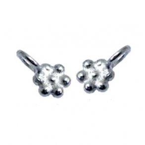 Silver flower with eye, 7,5mm, 2pcs.