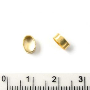 Ring/spacer bead, oval, gilded silver, 7x5mm, 2pcs.
