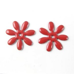 Emalje, margurit-form, mrk rustrd, f.s18mm, 2stk