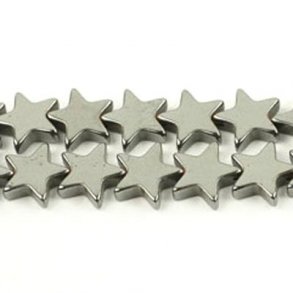 Hematite, star, 9mm, 6pcs.