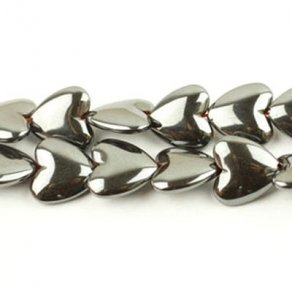 Herzen aus Hämatit, 6 mm, 6 Stk.