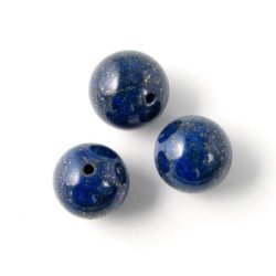 Lapis-Lazuli, tief-blau mit Sprenkeln, rund, Diameter 8 mm, 6 Stk.