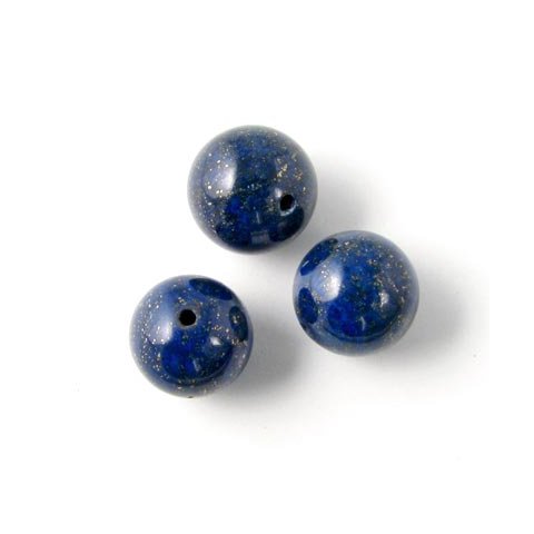 Lapis-Lazuli, tief-blau mit Sprenkeln, rund, 6 mm, 6 Stk.